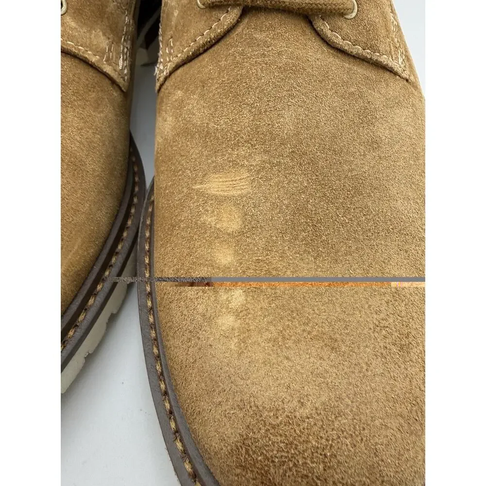 NWOB Mens Johnston & Murphy Barrett Plain Toe Boot Suede Leather Shoes Size 8.5